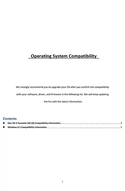 yamaha雅马哈Operating System Compatibility